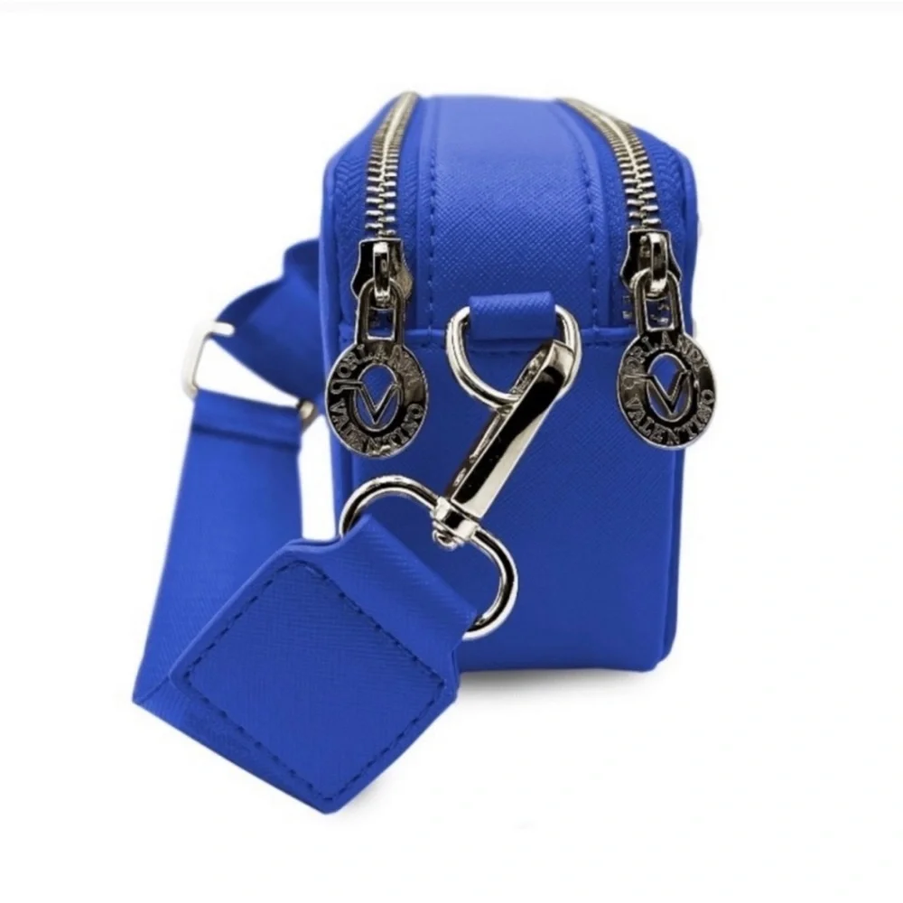 Valentino- NWT! Orlandi Blue Crossbody Bag w/ Guitar Strap- Vegan Leather - Picture 4 of 8